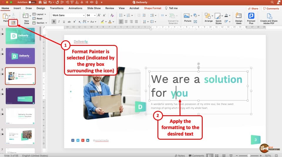 format painter in powerpoint for mac